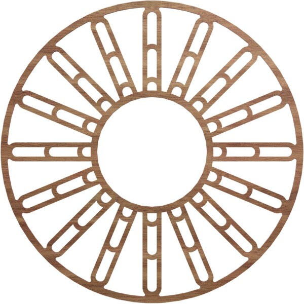 Ekena Millwork Hale Wood Fretwork Pierced Ceiling Medallion, Walnut, 38"OD x 13 3/4"ID x 3/8"T CMWP38X38X0375HHWA - main